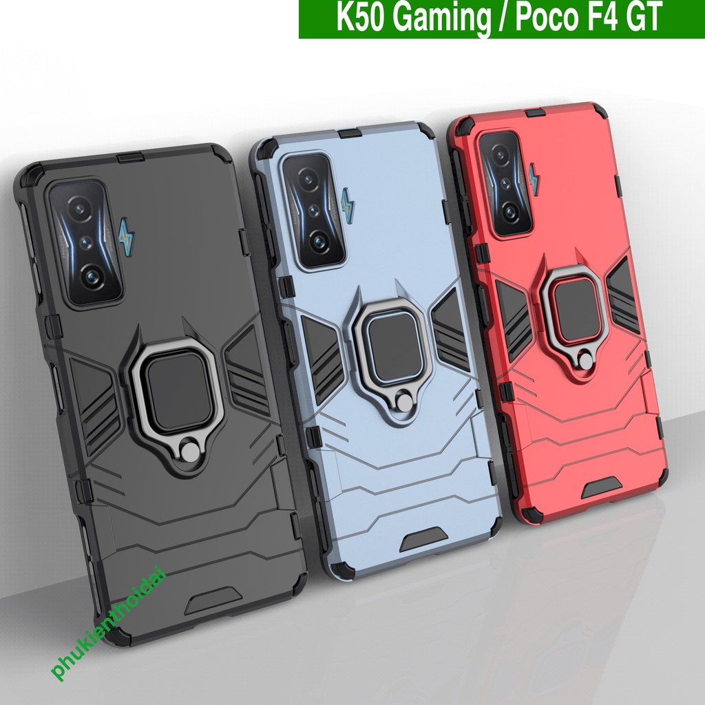 Ốp lưng Iron Man Iring Redmi K50 Gaming / Poco F4 GT chống sốc chống va đập mạnh giá đỡ xem phim