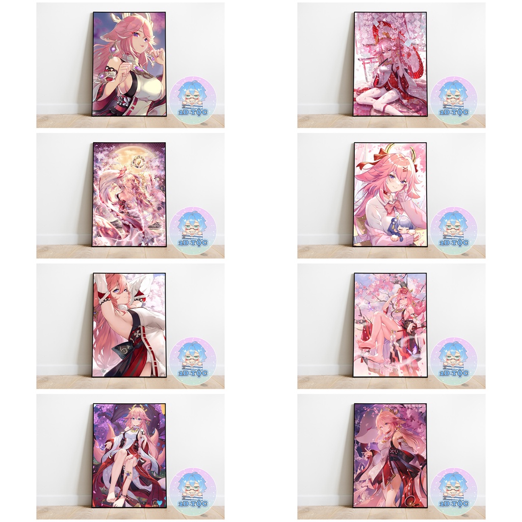 ẢNH POSTER A3 DÁN TƯỜNG CAO CẤP YAE MIKO (6) GAME GENSHIN IMPACT BY 2D TỘC SHOP