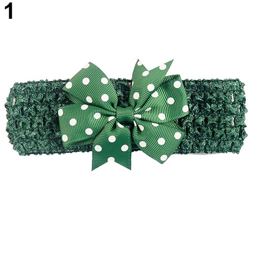 Băng Đô Cài Tóc Phối Hoa Chấm Bi Cho Bé Gái