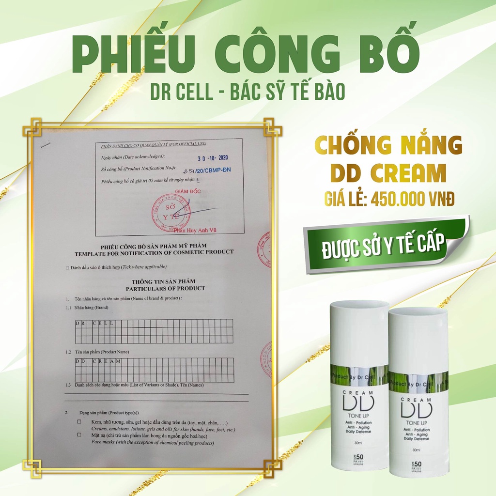 Kem Chống Nắng Vật Lý Dành Cho Da Nhạy Cảm Dr Cell 50 ml - CL10