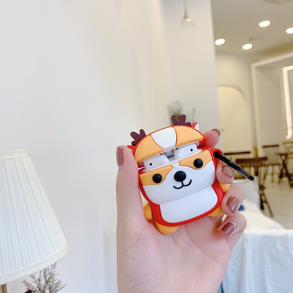 Vỏ bao đựng tại nghe airpod chó shiba - Case 1/2 chó shiba chống va đập