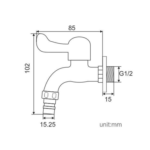 Vòi xả lạnh inox304 ZT702-3EC (Washing machine faucet)