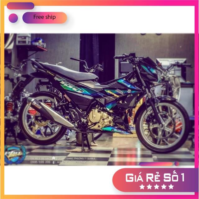 Tem rời Satria Fi Chất liệu Crom cao cấp. Có shop bán Crom giả ae lưu ý. bảo hành màu sắc vĩnh viễn