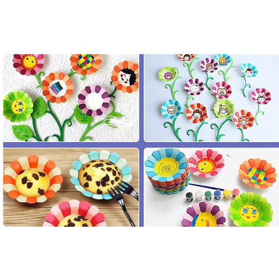 Đĩa hoa giấy màu trang trí