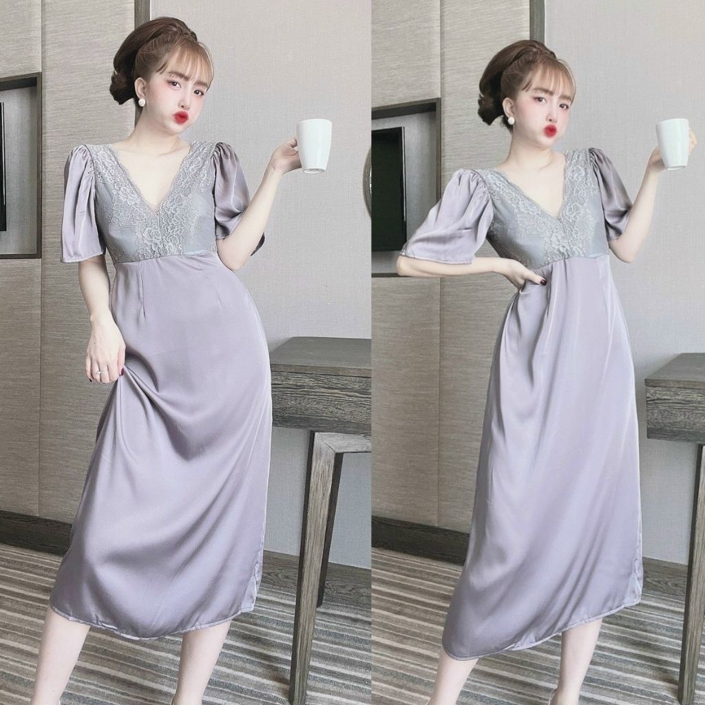 Váy ngủ sexy ❣️FREE SHIP❣️ Đầm ngủ sexy lụa Latin Chất Siêu Mát Dáng Siêu Xinh&lt;62KG