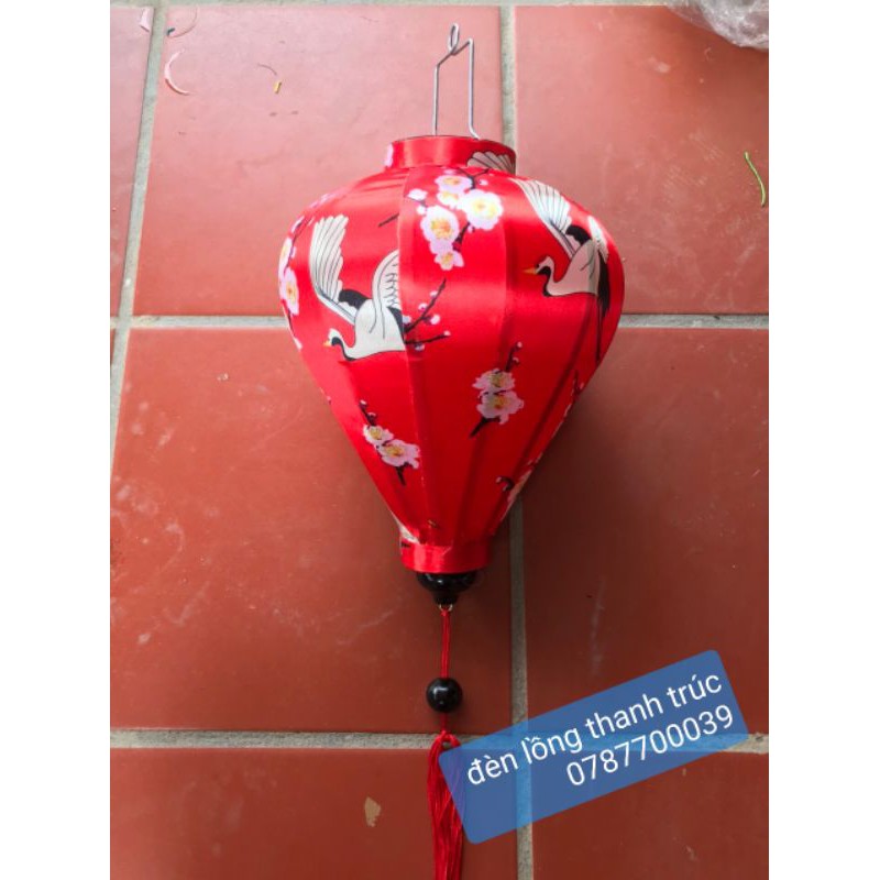 Đèn lồng Hội an trang trí vải phi Hoa 3D củ tỏi siêu xinh 30cm