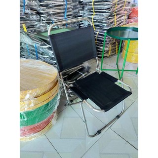Ghế xếp inox cà phê vải bố ghế xếp trà chanh trà sữa cafe câu cá du lịch dã ngoại lưng vừa