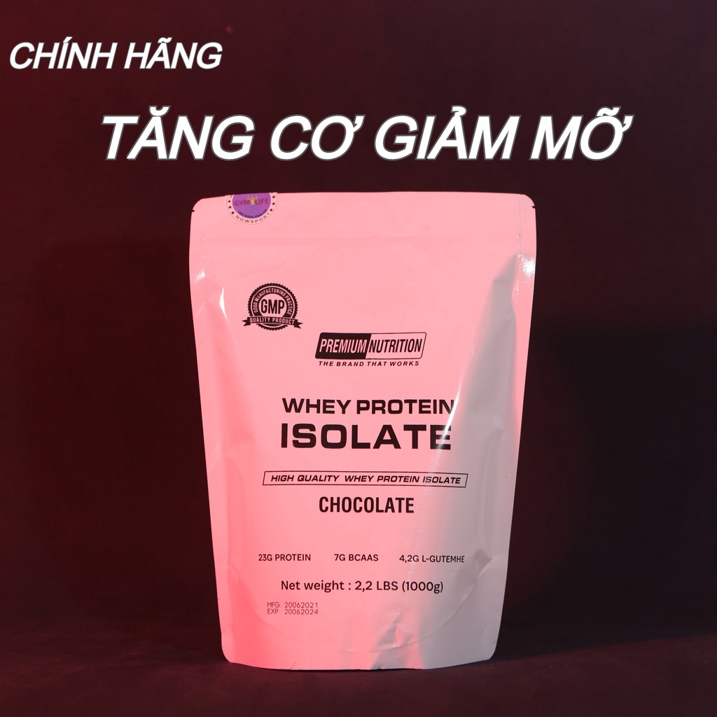 [ CHÍNH HANG] 1KG WHEY PROTEIN ISOLATE - Bổ sung protein, ít calories, ít béo, tăng cơ