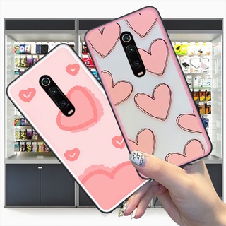 Ốp Xiaomi Redmi K20 / MI 9T / K30 / K30 5G bộ hình caro trái tim đen trắng hồng bong bóng dễ thương