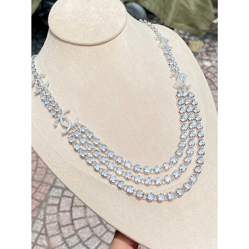 Dây chuyền đính đá UHA mạ vàng 18K - vàng trắng DC16