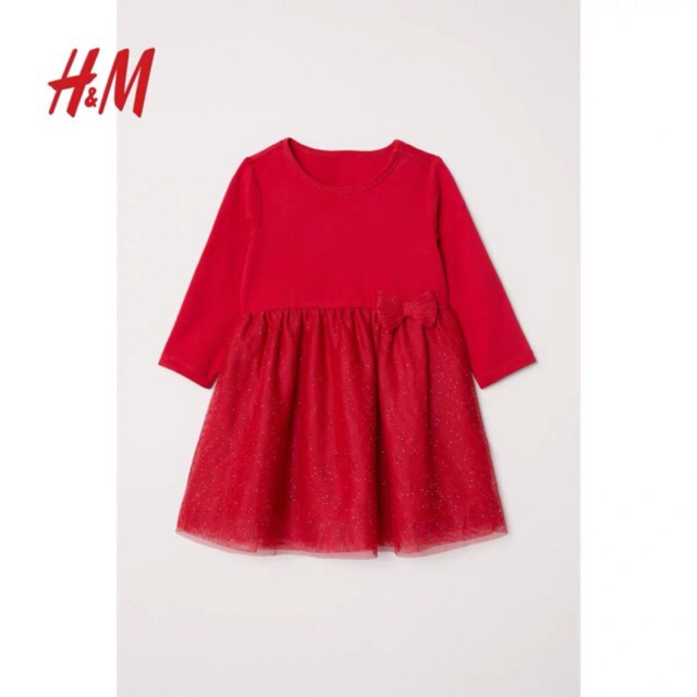 Váy H&m đỏ cho bé 3 tháng tuổi