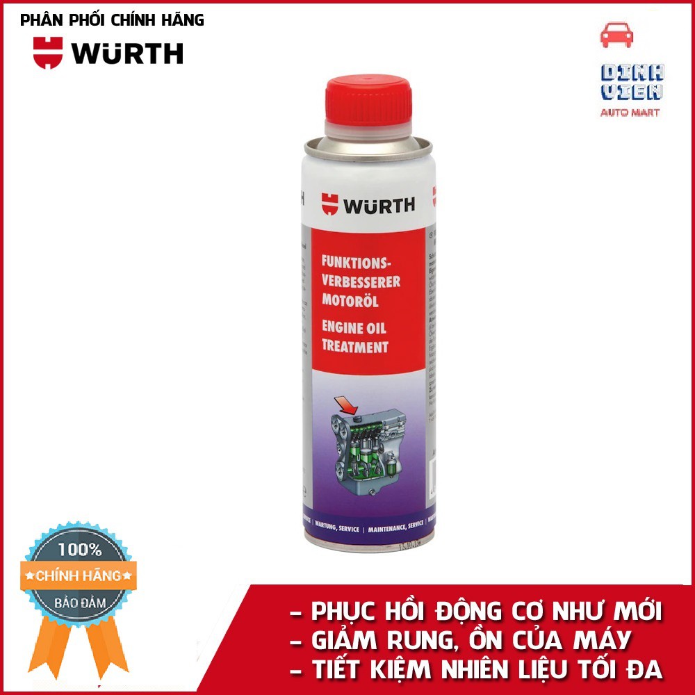 { GIÁ SỈ } Chai Phụ gia dầu nhớt WURTH Engine Oil Treatment Bảo vệ và kéo dài tuổi thọ tất cả các loại động cơ xăng,dầu.