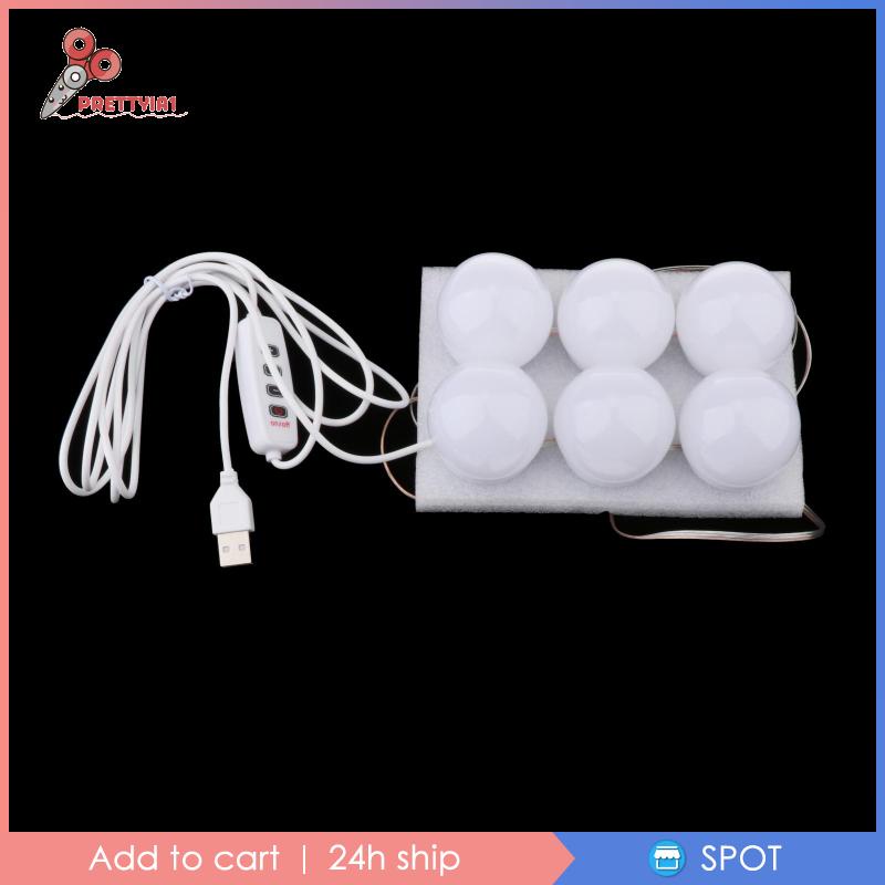 [Prettyia1] Bộ Bóng Đèn LED Gắn Gương Trang Điểm Phong Cách Hollywood