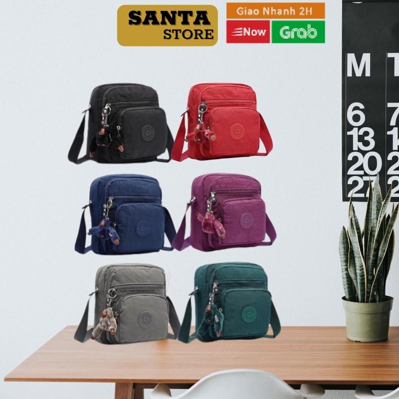 Túi tote túi vải canvas phong cách Hàn quốc, có khóa nhiều ngăn phụ tiện dụng đeo chéo đẹp Kipling KL1804 SANTA STORE