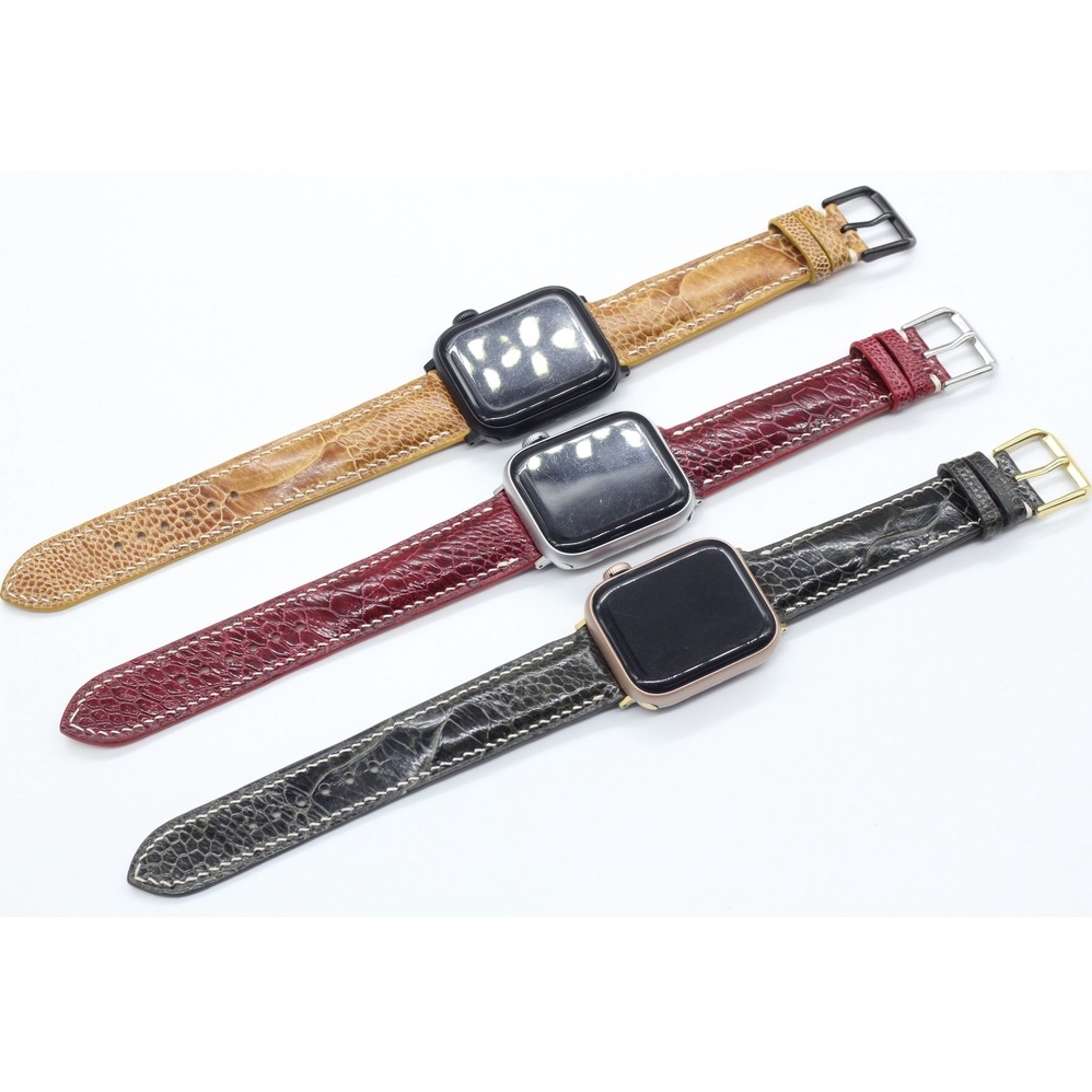 Dây Đeo APPLE WATCH Da Đà Điểu Khóa Kim,Dây Thay Thế Apple Watch Series 2,3,4,5,6,7,SE Mặt 38/45mm,Sản Phẩm Kèm Phụ Kiện