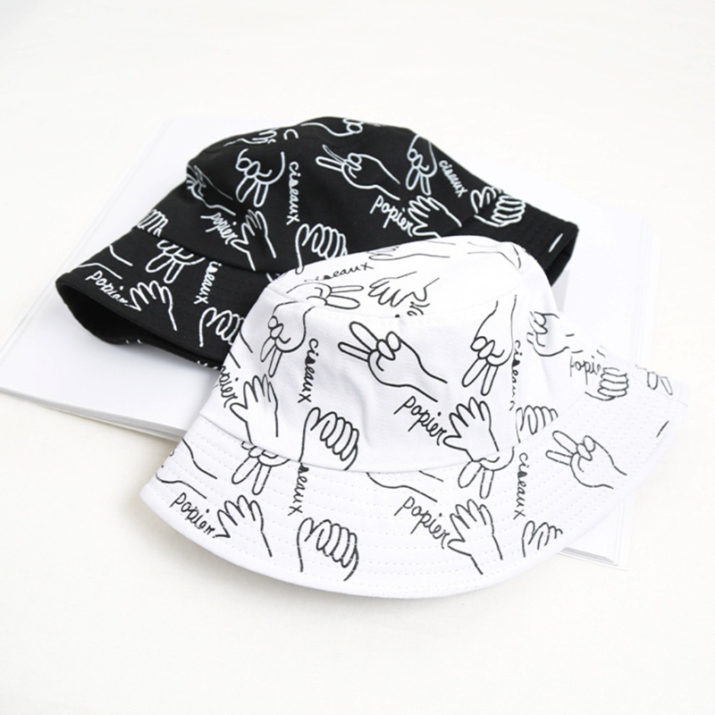 Mũ Bucket Chống Nắng Ngoài Trời In Hoạ Tiết Graffiti Phong Cách Thời Trang Harajuku Dành Cho Nam Và Nữ