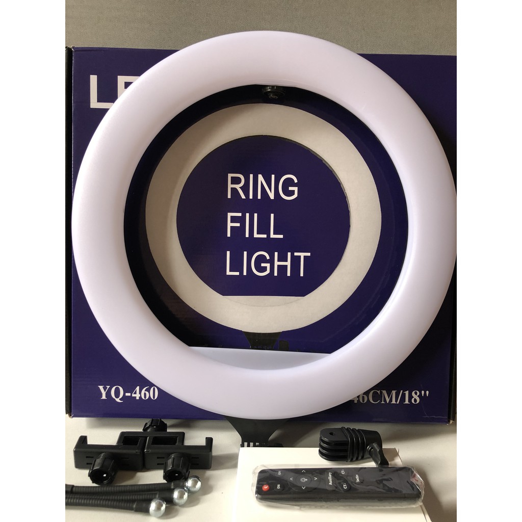 Đèn Livestream size 45 cm và chân 2m1 kèm điều khiển Hỗ Trợ Chụp Ảnh Make up Trang Điểm nhiều Chế Độ Sáng