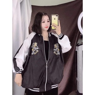Áo Khoác Dù BOMBER RỒNG ĐEN DRAGON Unisex