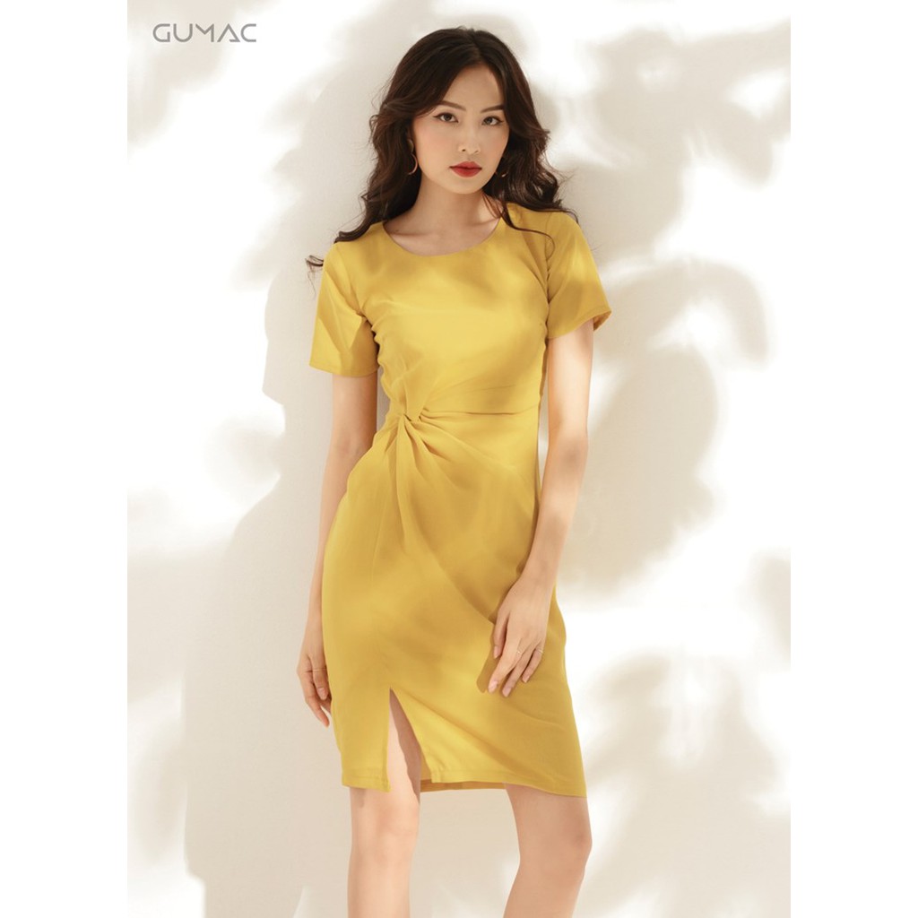 Đầm nữ body xoắn eo GUMAC MS10927_VANG