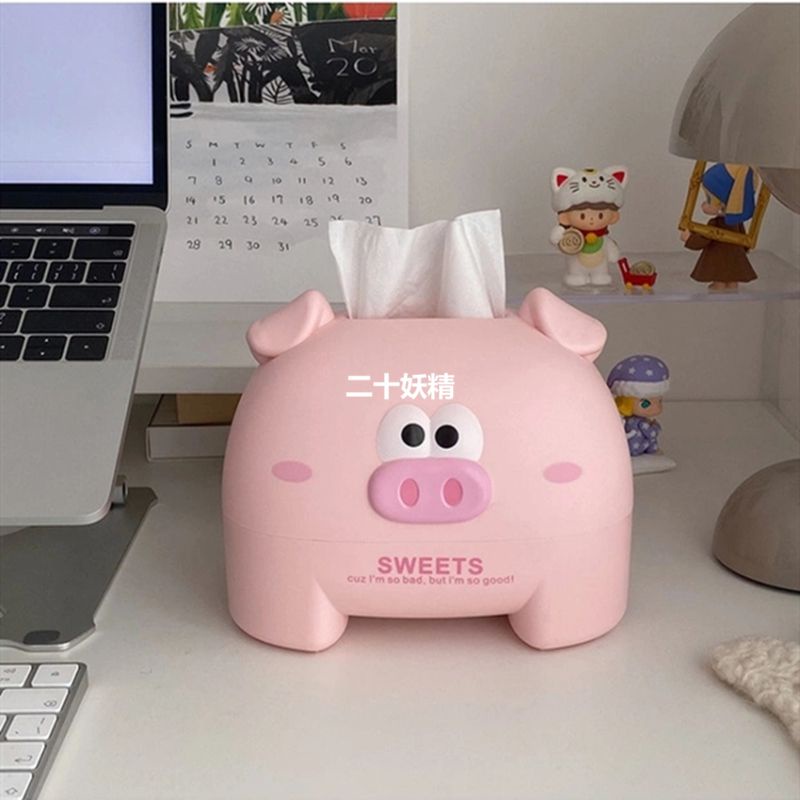 Hộp Đựng Khăn Giấy Để Bàn Hình Chú Heo Nhỏ Dễ Thương Trang Trí Phòng Khách / Phòng Ngủ