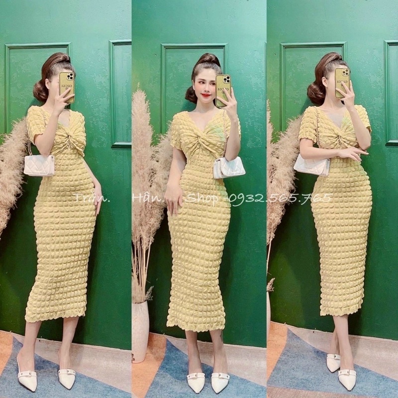 ĐẦM BODY XỐP NỔI XOẮN NGỰC DÀI