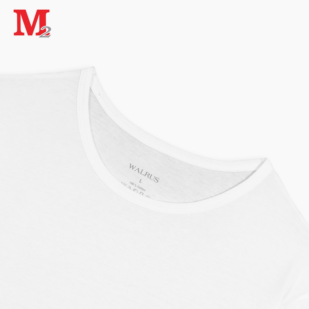 Áo cộc tay nam cổ tròn dệt kim màu trắng Walrus M020020 Thời trang M2 | BigBuy360 - bigbuy360.vn