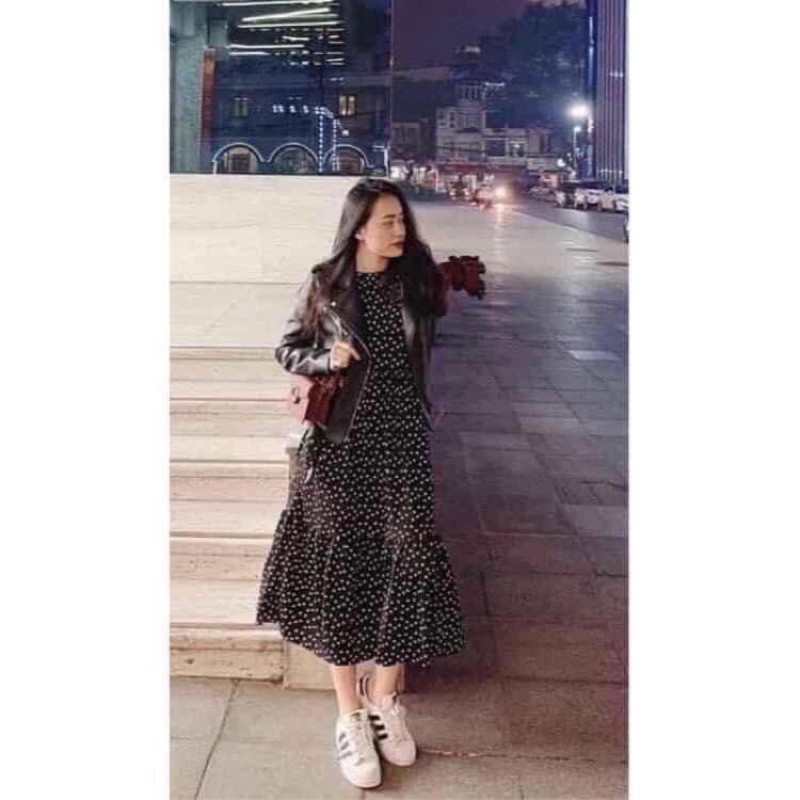 VÁY SUÔNG NỮ CHẤM BI PHỐI VON TẦNG | BigBuy360 - bigbuy360.vn