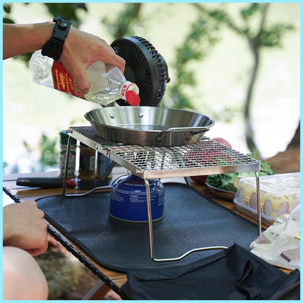 Vỉ Nướng Bbq Bằng Thép Không Gỉ Dày Dặn Chống Biến Dạng Gấp Gọn Được