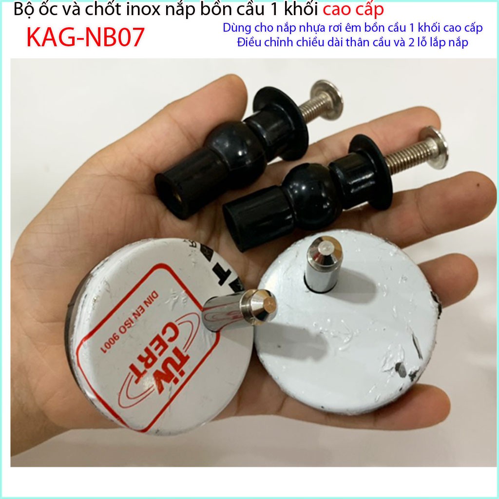 Ốc chốt tròn inox KAG-NB07, phụ kiện chân ốc nắp bồn cầu, ốc chốt bản lề nắp bồn cầu