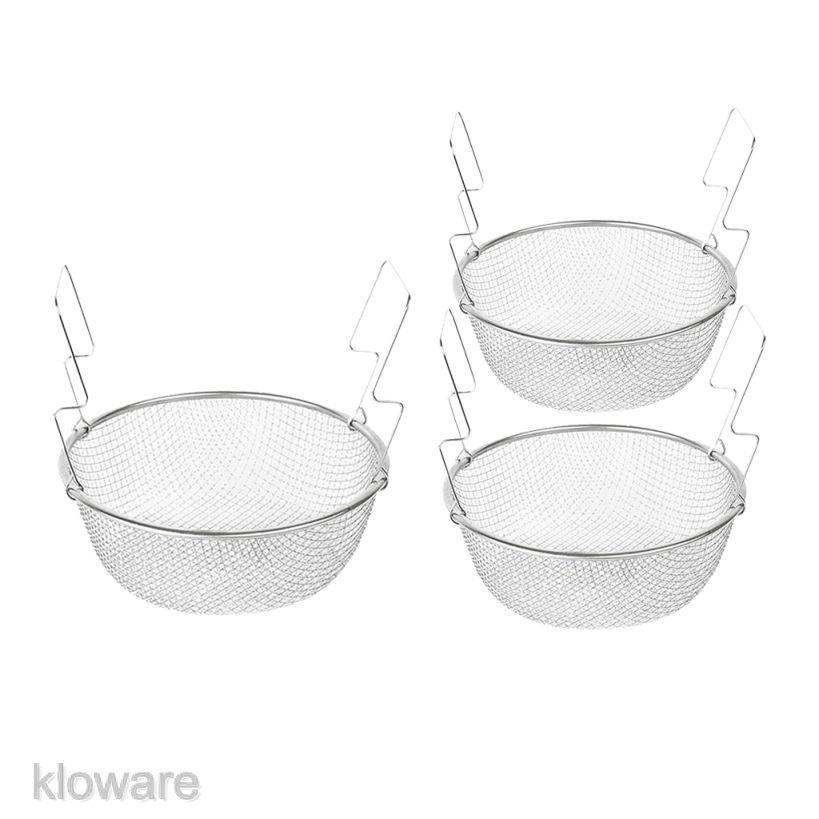 Rổ Lưới Lọc Bằng Thép Không Gỉ Hình Tròn Có 3 Kích Cỡ Dùng Để Chiên Rau Củ Quả