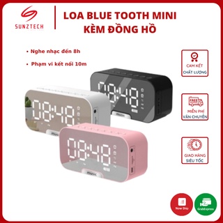 Loa Bluetooth Kèm Đồng Hồ G10, Loa Bluetooth Mini Tráng Gương Kèm Đồng Hồ Báo Thức, Loa Decor Mini G10 Phát Nhạc Đài FM
