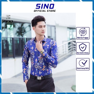 Áo sơ mi nam hàn quốc giá rẻ cao cấp trơn trẻ trung họa tiết thoáng mát vải lụa SINO SM09
