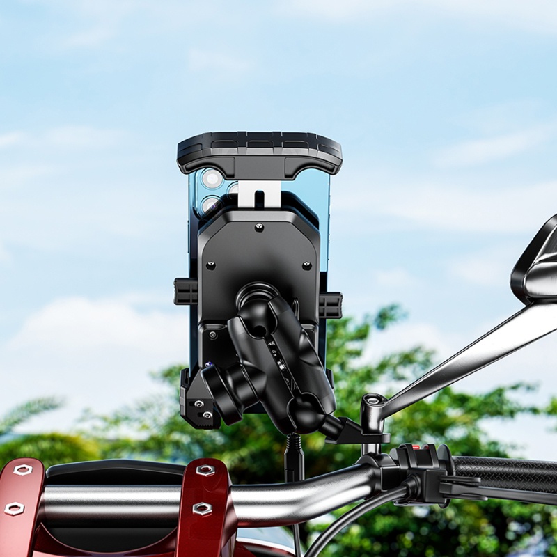 NAMA Bike Phone Mount Motorcycle Rearview Mirror Handlebar Holder Scooter Clamp for 3.5-6.5" Smartphone with 360° Rotation | BigBuy360 - bigbuy360.vn