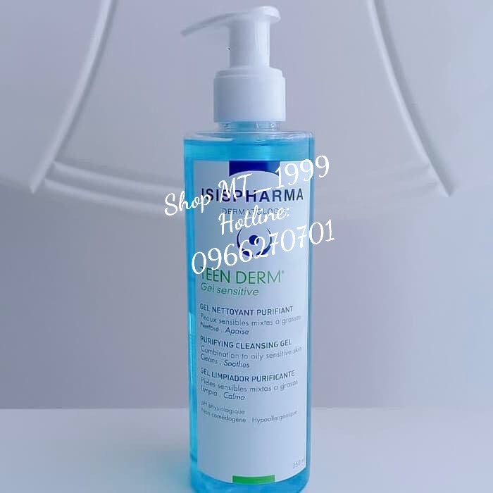 [Mã COS1904 giảm 8% đơn 300K] Gel rửa mặt da nhạy cảm giảm nhờn-ngừa mụn ISIS Pharma Teen Derm Gel Sensitive 250ml | BigBuy360 - bigbuy360.vn