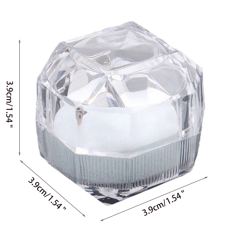 Hộp Đựng Nhẫn Hình Bát Giác Bằng Nhựa Trong Suốt