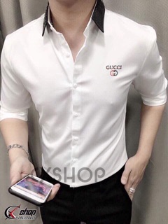 Sơ mi lụa nam đính đá