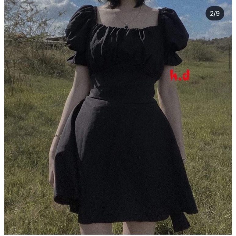 VÁY ĐẦM Babydoll Nơ Lưng CÓ QUẦN Trong FREESIZE QUAI LƯNG  Tiểu thư Vintage dáng xoè Free ship