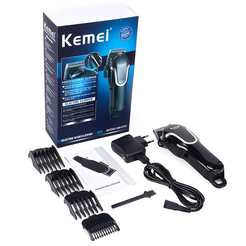 Tông đơ cắt tóc Kemei chuyên nghiệp dùng cho tiệm hớt tóc tạo kiểu tóc cho nam KM - 3701