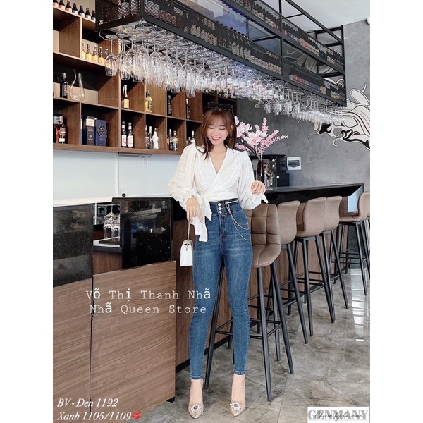 Quần bò cạp cao xích Rời