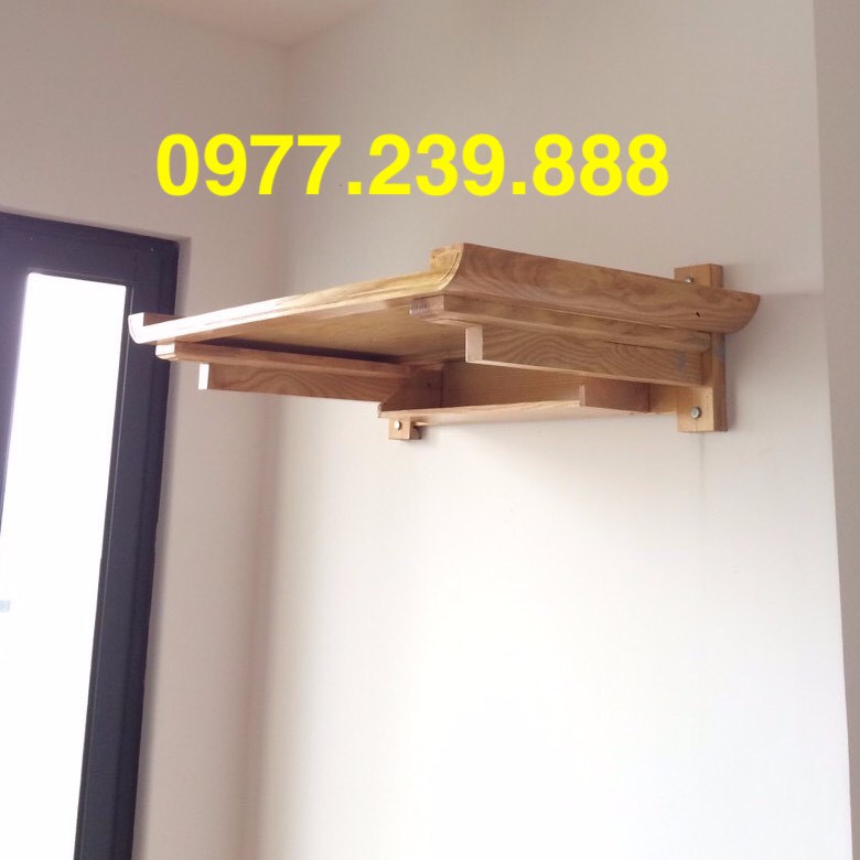 Bàn thờ gỗ sồi nga 61,69cm 5 màu sắc kèm chữ, viền, chắn khói