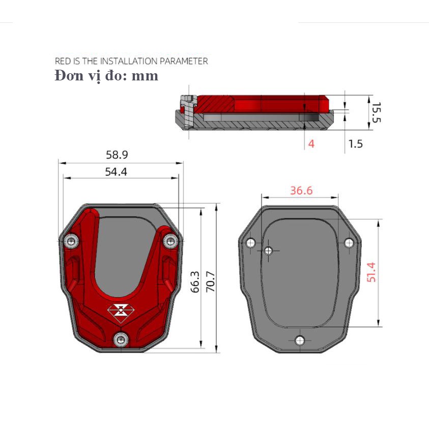 Bọc Chân Chống CNC Spirit Beast L16 Cho Honda CB150R,CB400, SH350i, CBR650F,CB650F