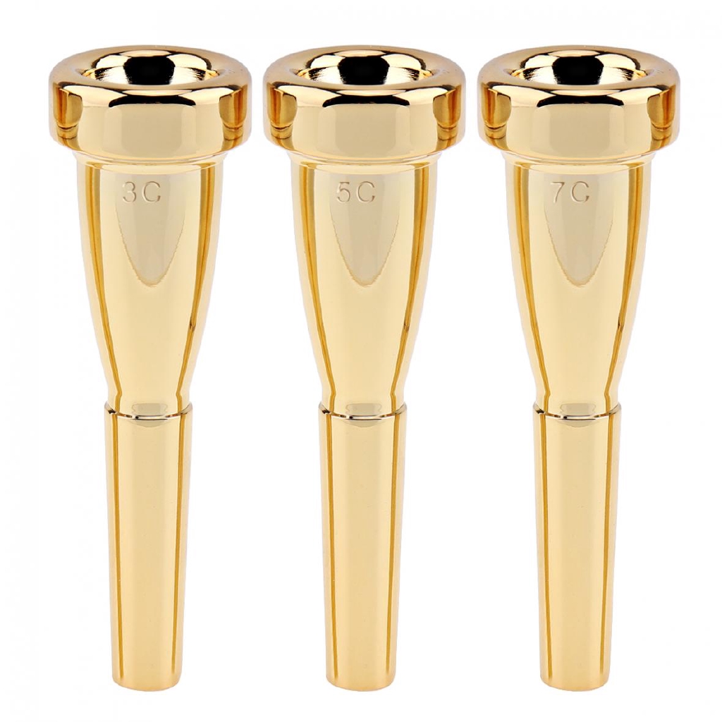 3C 5C 7C Gold Plated Metal Trumpet Mouthpiece Bullet Shape