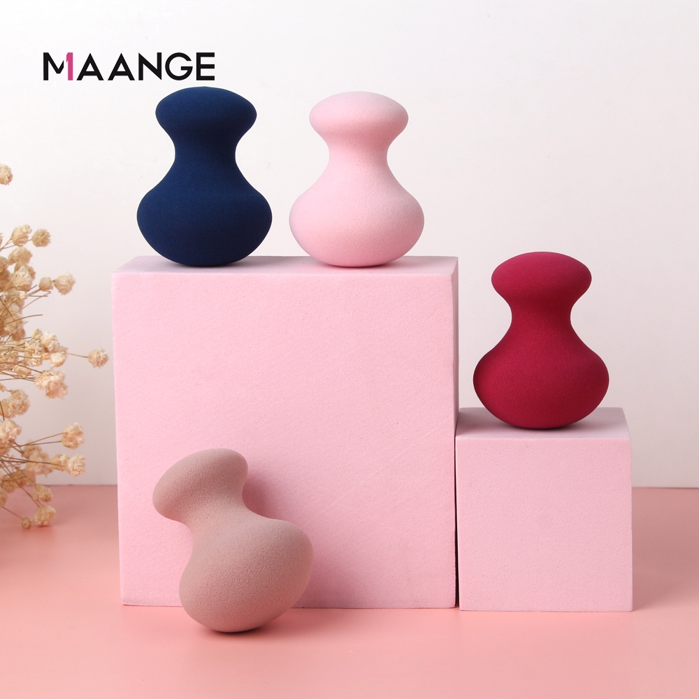 MAGEFY Bộ 2 miếng Mút Trang Điểm Kèm Hộp/Bông phấn Cushion Mút Trang Điểm Mềm Mại Sử Dụng Ướt/Hình Quả Bầu Có 4 Màu