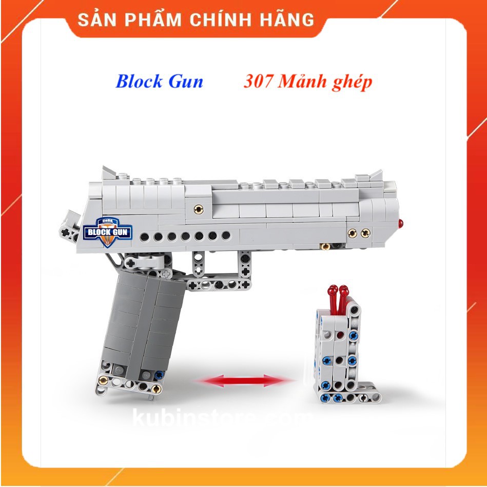 [Hàng có sẵn] Bộ Đồ Chơi Xếp Hình CaDA Lắp Ráp LEGO Mô Hình súng PUBG Súng Lục Trắng 307 Mảnh Ghép