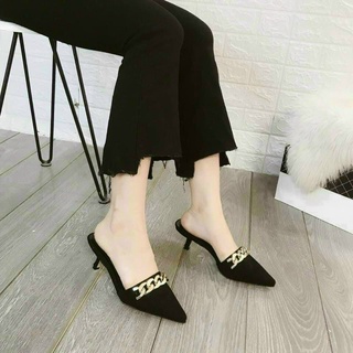 Gót nỉ mũi nhọn quai xích gót nhọn 5p (hàng đẹp)