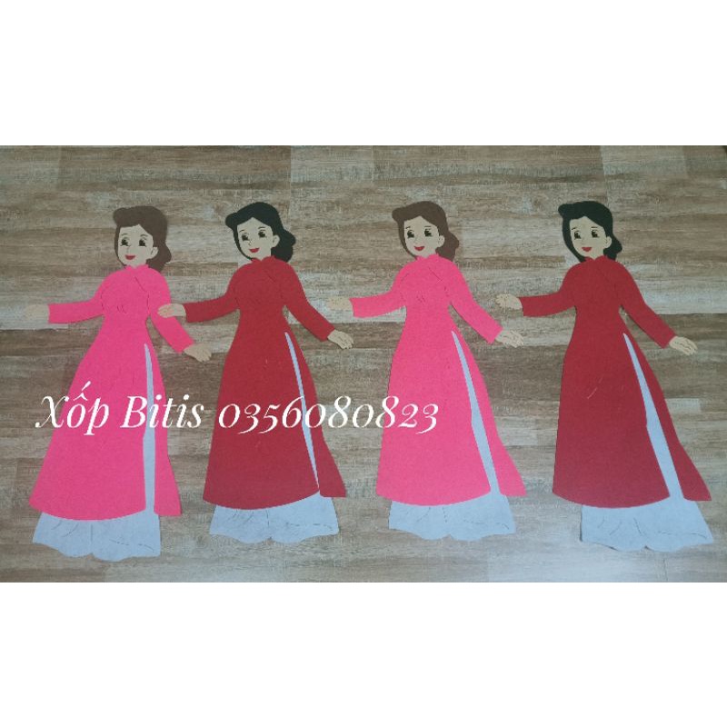 Cô giáo nỉ cao 65cm hình góc trang trí mầm non