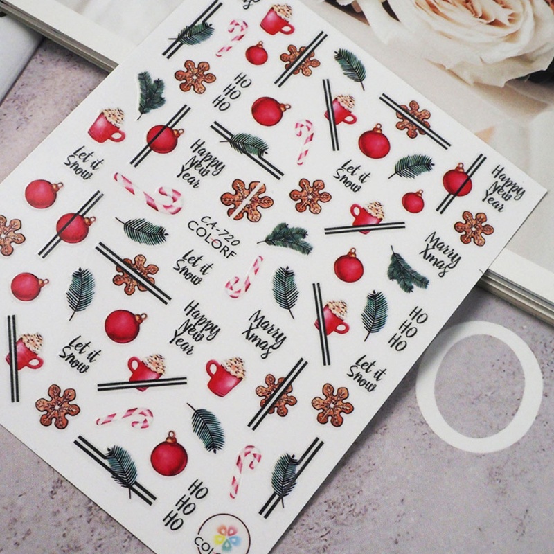 Đề Can Dán Móng Tay 3D Chủ Đề Giáng Sinh