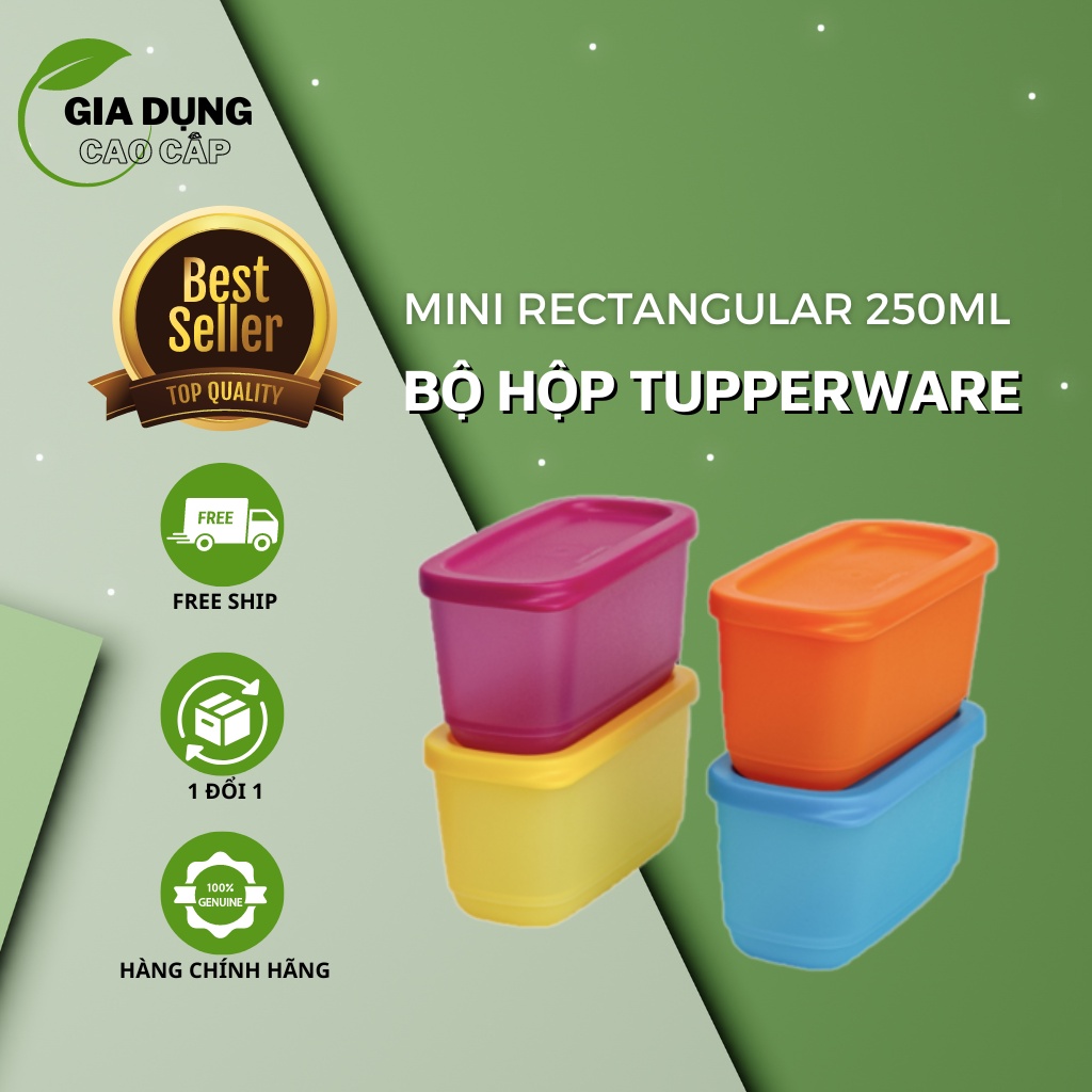 BỘ HỘP MINI RECTANGULAR 250ML (4) TUPPERWARE