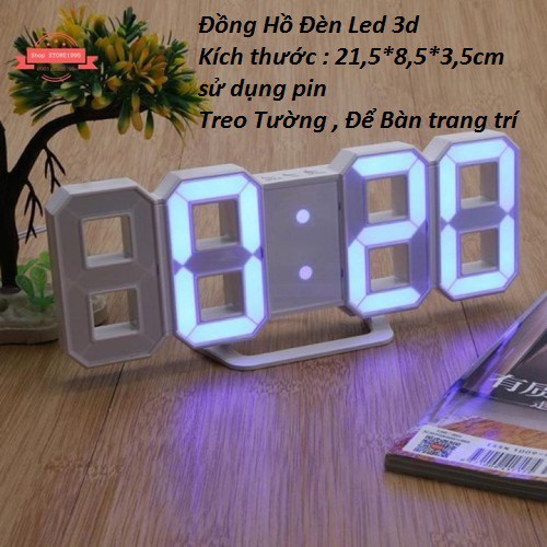 Đồng hồ Điện Tử 3D Để Bàn hoặc Treo Tường Cao Cấp , Đồng Hồ Đèn Led