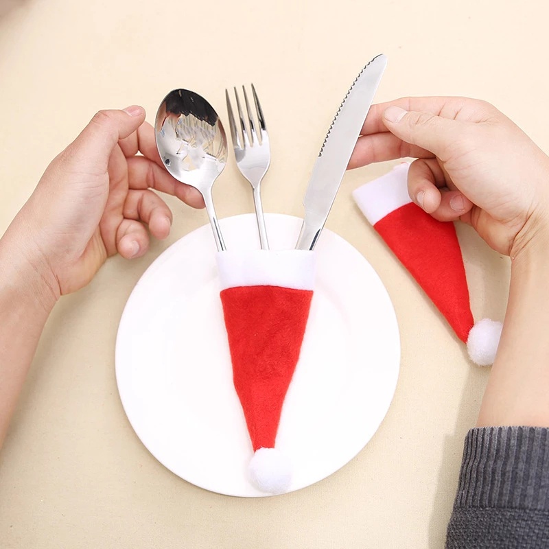 Set 6 Nón Ông Già Noel Mini 4 * 7cm Trang Trí Cho Búp Bê